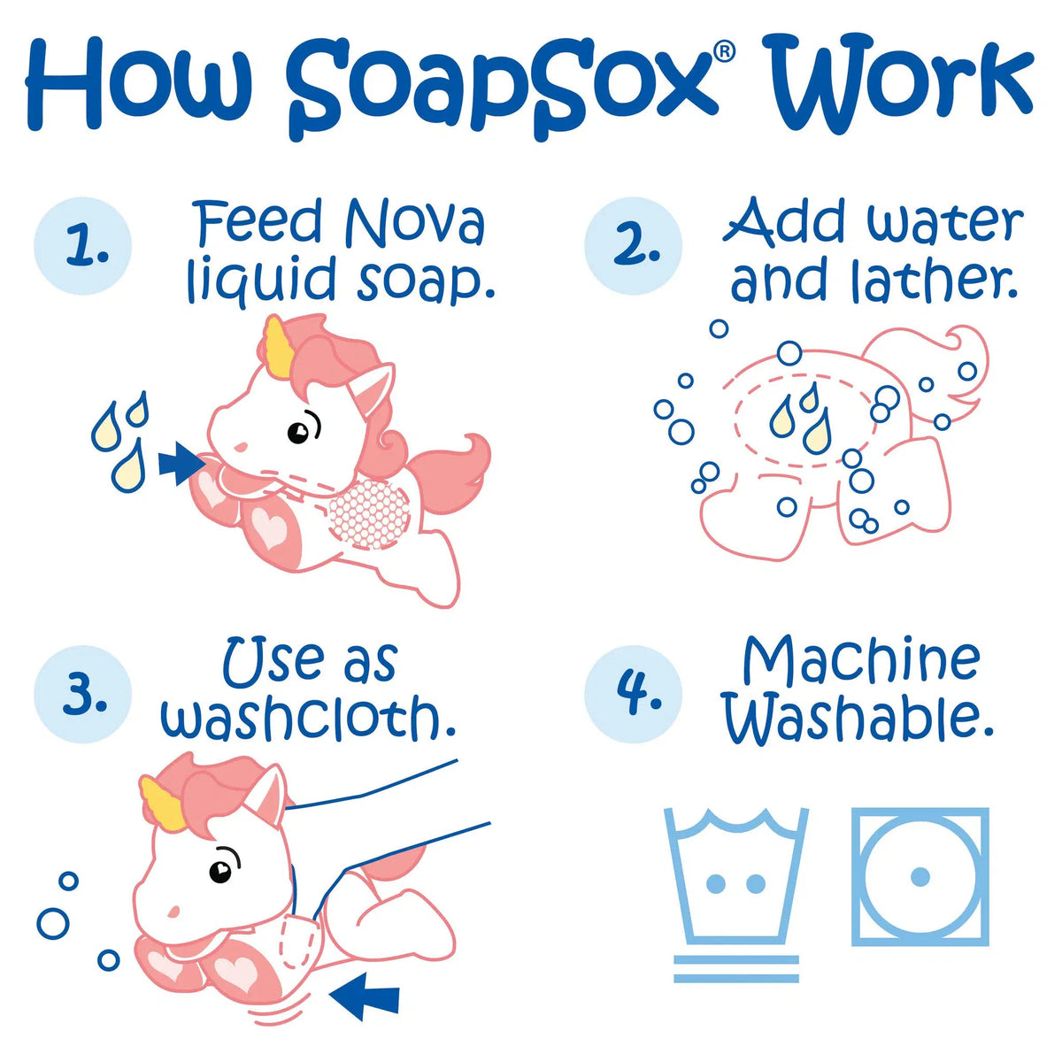 Nova the Unicorn-Bath Toys-SoapSox-Yellow Springs Toy Company