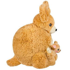 Front side view of the Cuddly Kangaroo and its baby. 