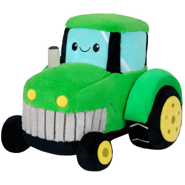 Front view of Squishable Go! Green Tractor showing the grill and its face.