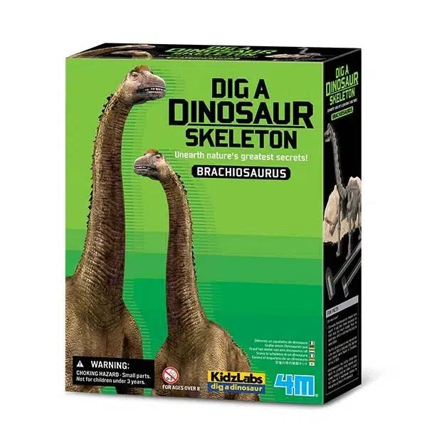 Front view of Dig A Dinosaur Skeleton Brachiosaurus in its packaging.