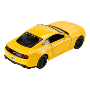 Rear view of yellow Rollin' Modern Classic Mustang Assorted.