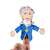 Front view of Alexander Hamilton's Magnetic Personality Finger Puppet on a person's finger.