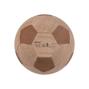 Front view of the Rewild Soccer Ball out of packaging.