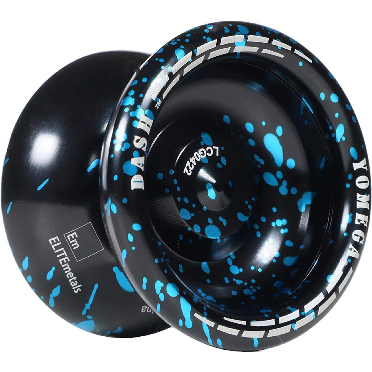 Front view of blue and black Dash Pro Level Elite Metal Yo-Yo.
