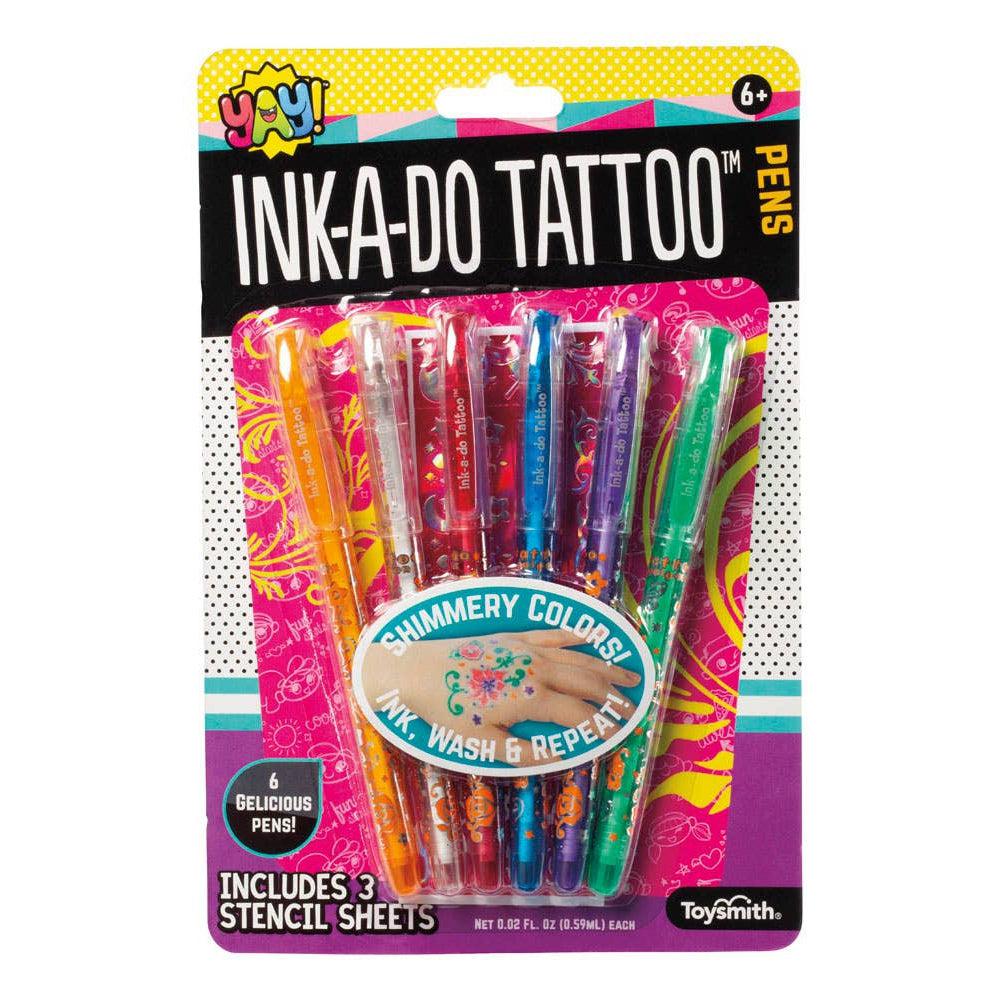 Yay! Ink-A-Do Tattoo Pens - Set of 6 Gel Pens-Dress-Up-Toysmith-Yellow Springs Toy Company