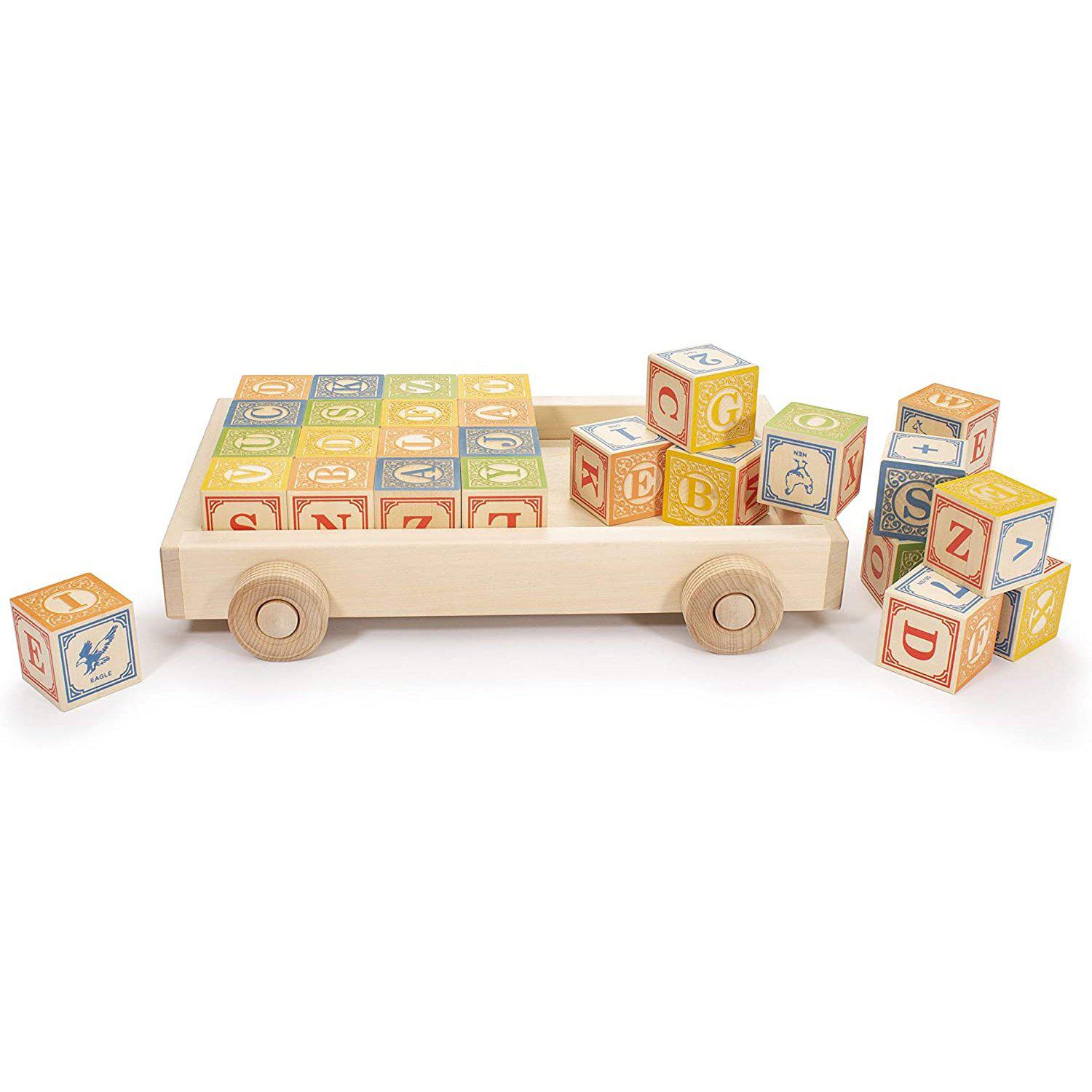 Classic ABC Blocks with Pull Wagon-Building & Construction-Uncle Goose-Yellow Springs Toy Company