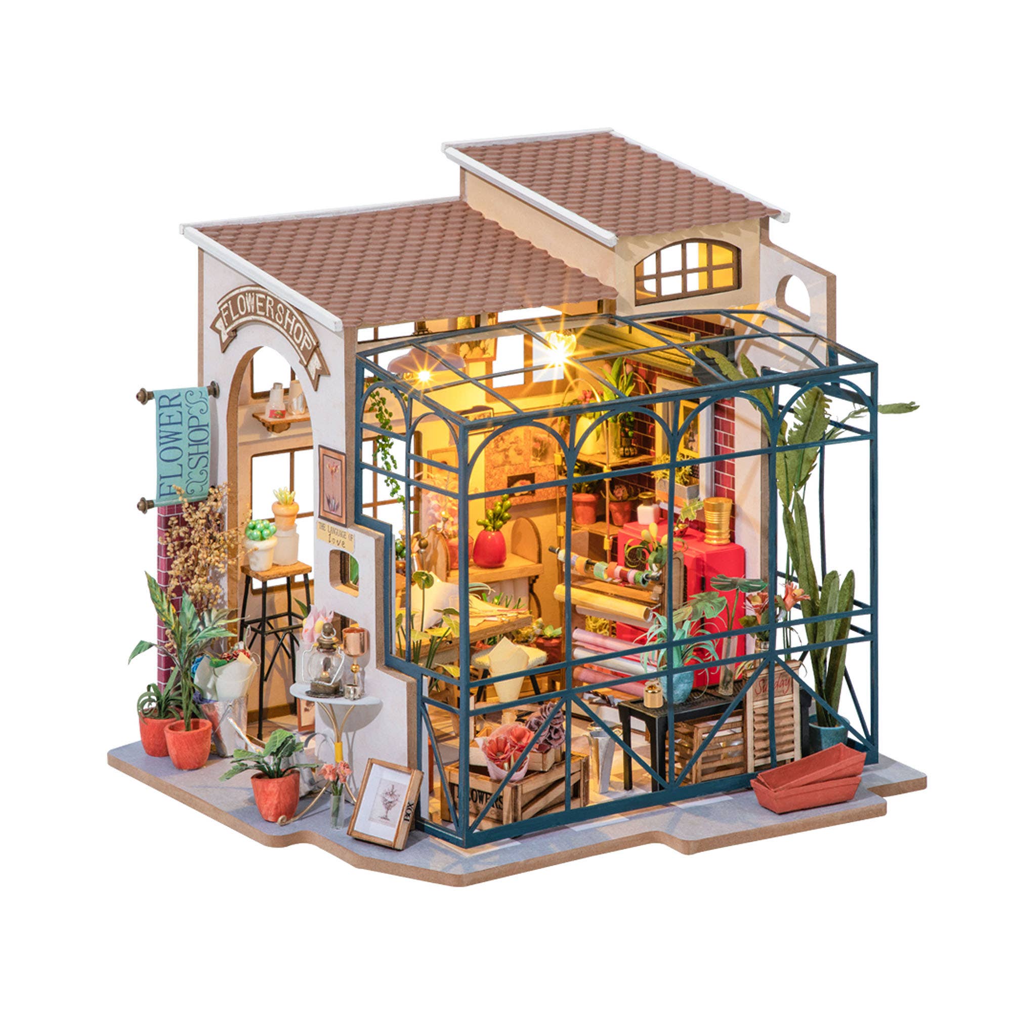 Emily's Flower Shop - Rolife DIY Miniature Dollhouse Kit-Building & Construction-Yellow Springs Toy Company