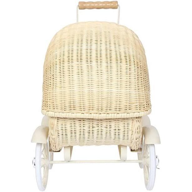 Back view of the vintage baby doll stroller.