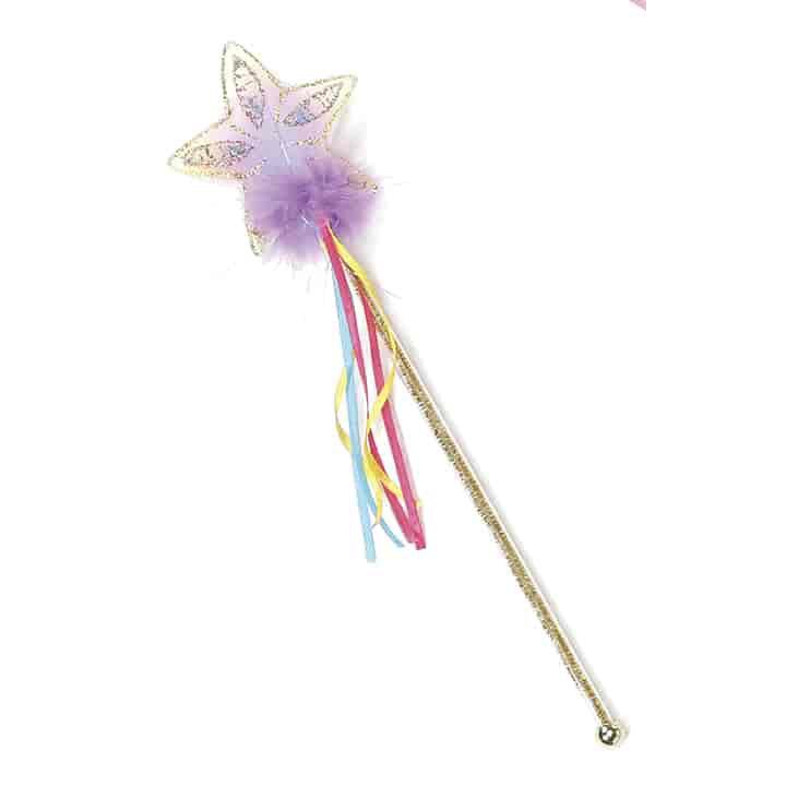 Wand - Glitter Rainbow Wand Multi & Gold-Dress-Up-Great Pretenders-Yellow Springs Toy Company