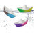 Front view of Origami Color-Changing Boats in various colors blue, green, and purple.