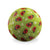 Whimsical red lady bugs with dark spots on a bright green background with white with yellow flowers