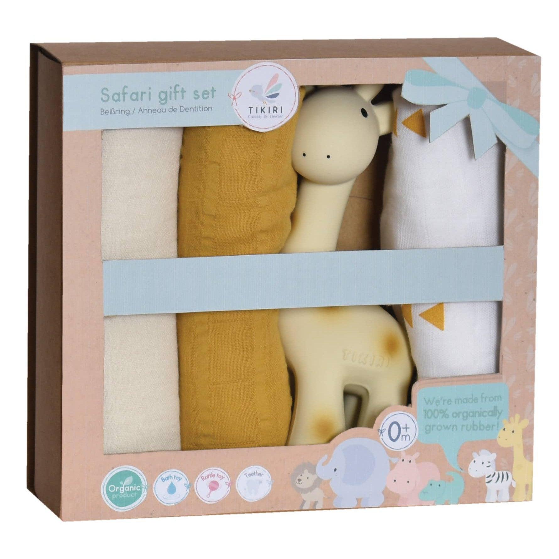 Natural Organic Rubber Giraffe Gift Set-Infant & Toddler-Yellow Springs Toy Company