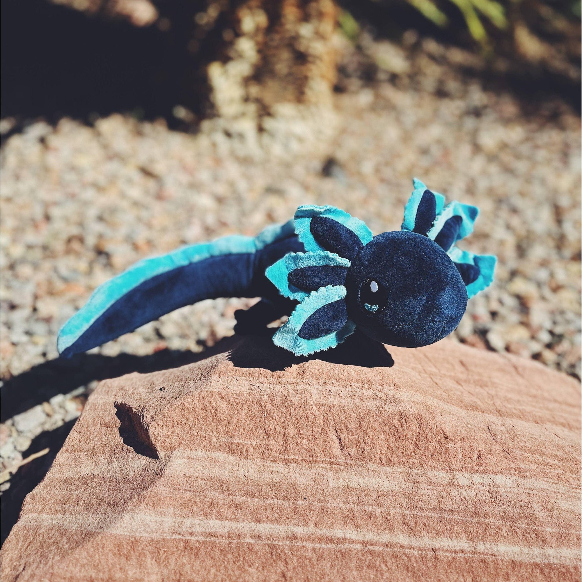 Mini Realistic Axolotl Plush: Blue-Yellow Springs Toy Company