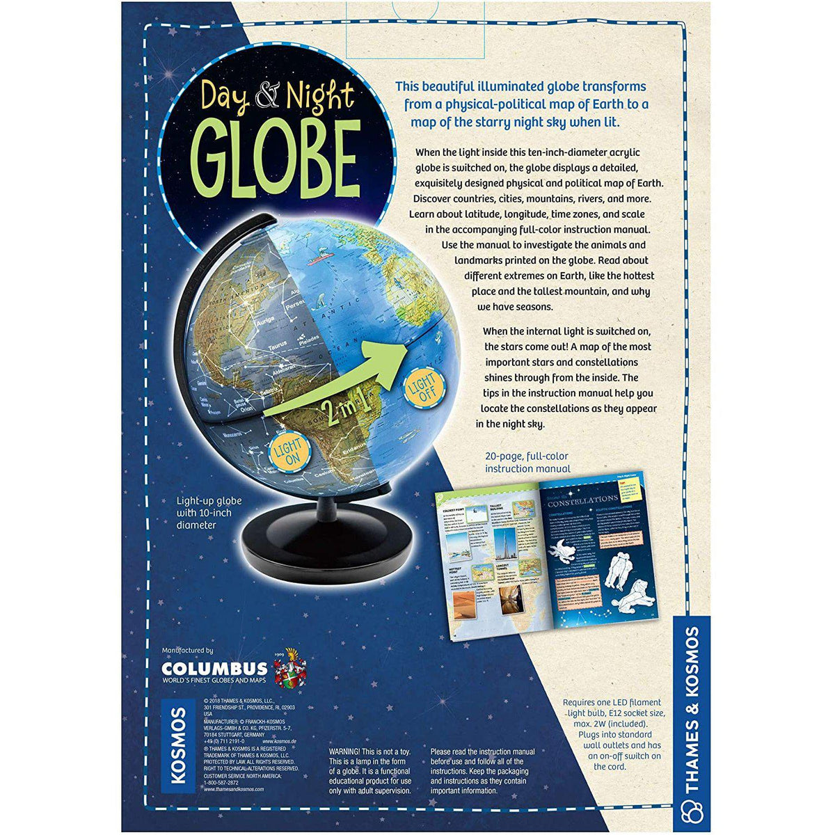 Day &amp; Night Globe-Science &amp; Discovery-Thames &amp; Kosmos-Yellow Springs Toy Company
