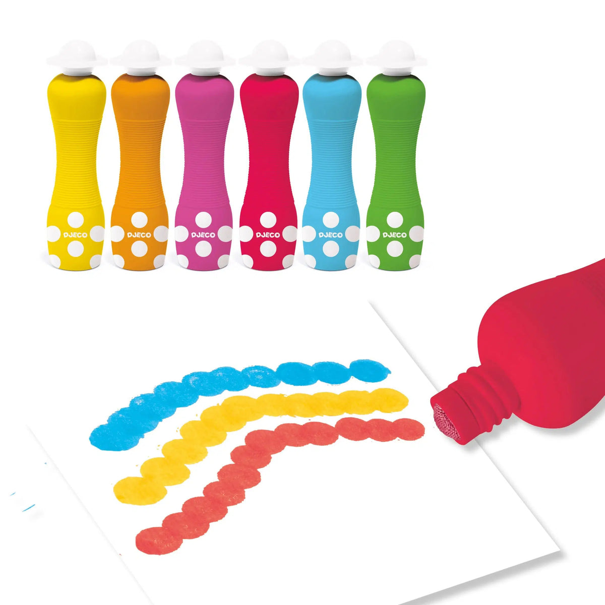 Front view of the 6 Foam Markers for Little Hands.
