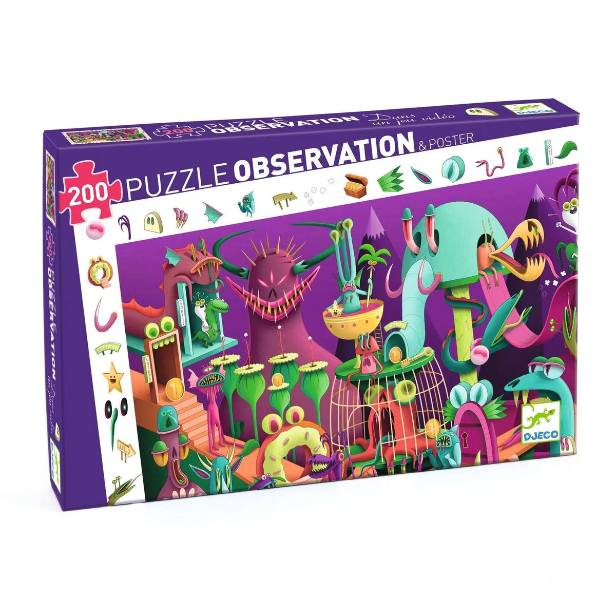 Front view of the In a Video Game Observation Puzzle in the box.