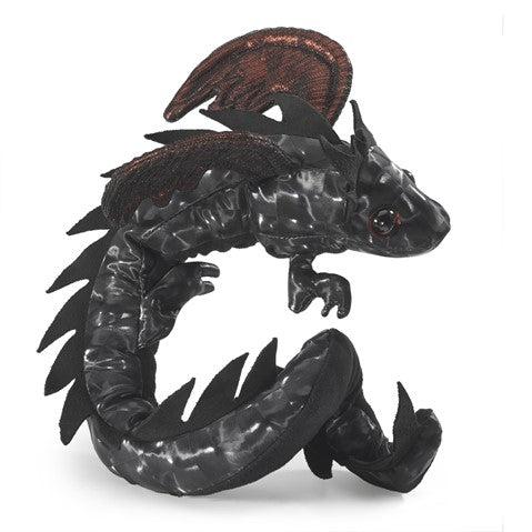 Black winged dragon wristlet, side view
