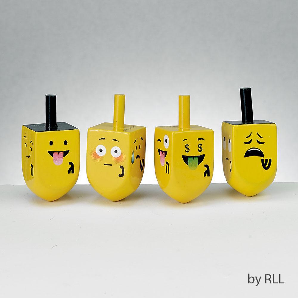 Painted Wood Dreidels - Emojis-Games-Rite Lite-Yellow Springs Toy Company