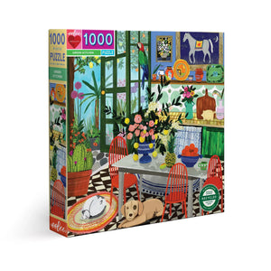 Front view of Green Kitchen puzzle in the box.