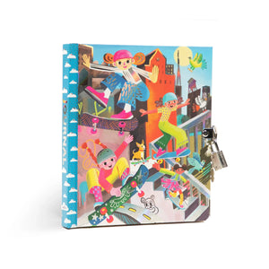 Diaries with Lock and Key-Stationery-EeBoo-Skateboarding Journel-Yellow Springs Toy Company