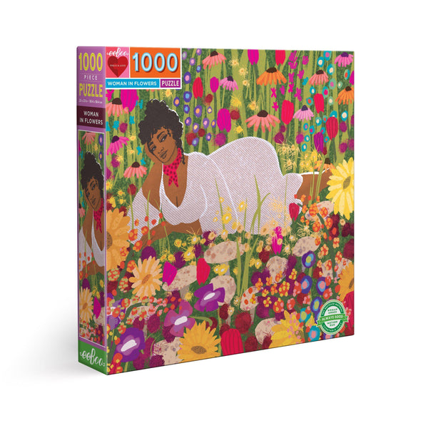 Woman in Flowers | Mikai - 1000 Piece - Square-Puzzles-EeBoo-Yellow Springs Toy Company