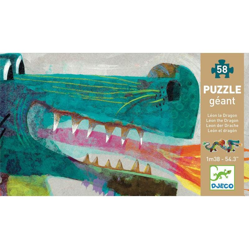 Giant Floor Puzzles - Leon The Dragon - 58 Piece-Puzzles-Djeco-Yellow Springs Toy Company