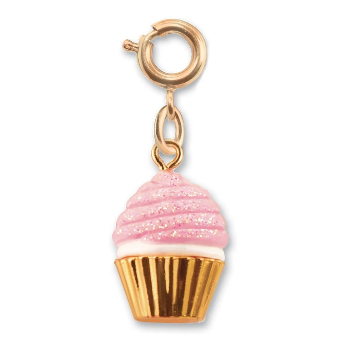 Charm It - Gold Pink Glitter Cupcake Charm-Dress-Up-Charm It!-Yellow Springs Toy Company