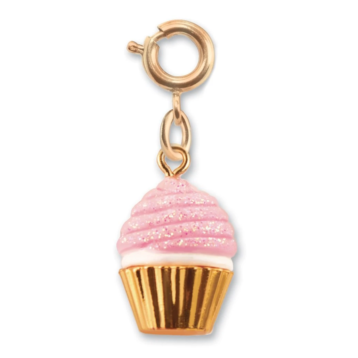 Charm It - Gold Pink Glitter Cupcake Charm-Dress-Up-Charm It!-Yellow Springs Toy Company