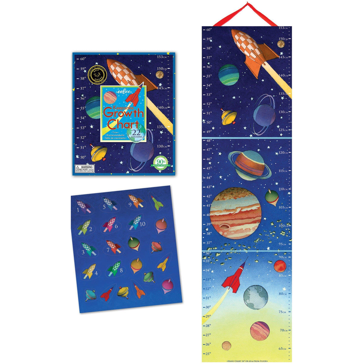 Front view of the contents included in the space growth chart.