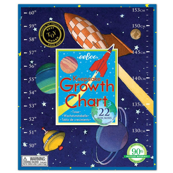 Front view of the space growth chart in the box.
