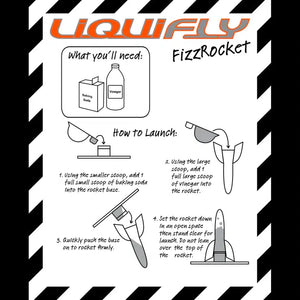 Front view of the instructions for the fizz rocket.