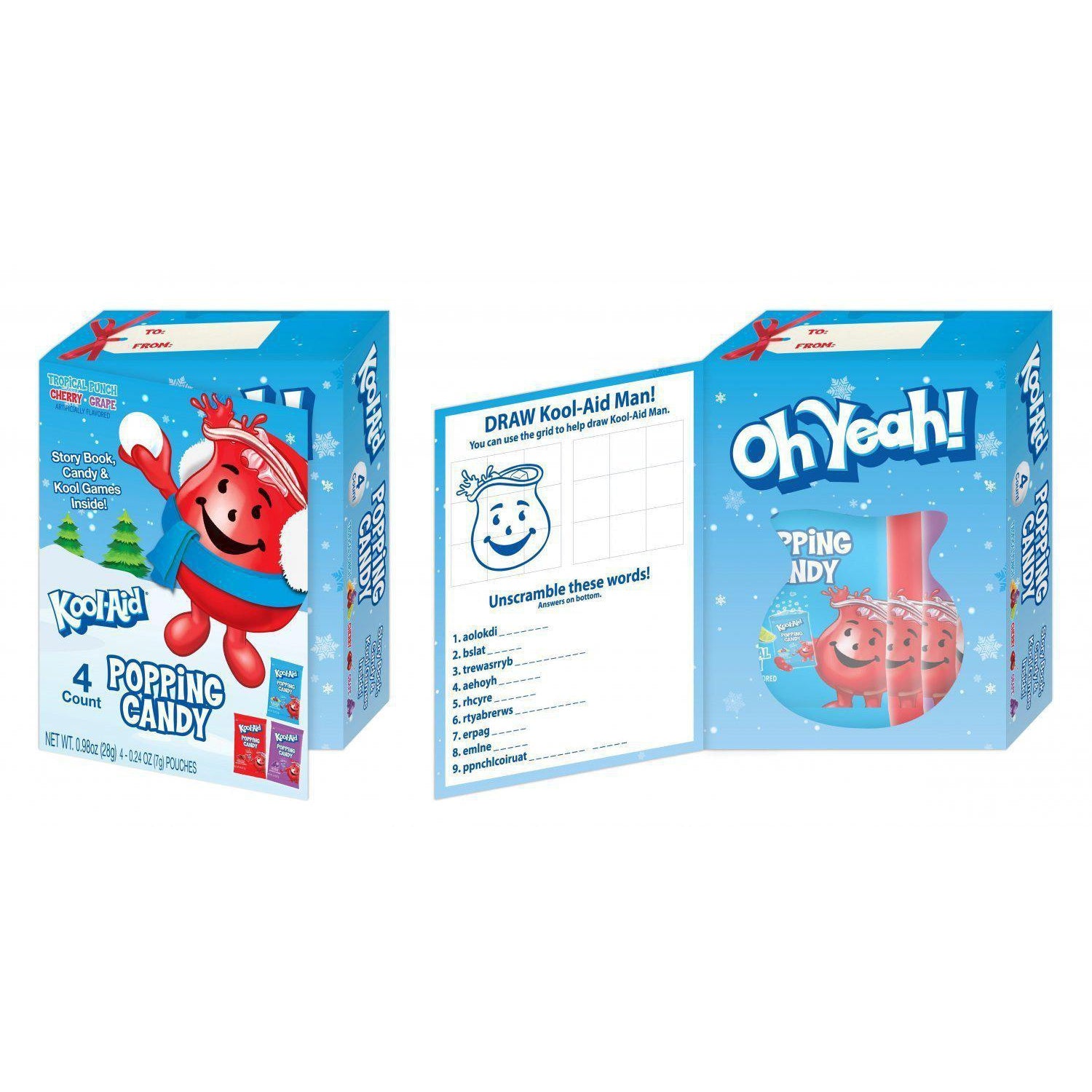 Front view of the Kool-Aid Popping Candy Holiday Storybook.