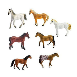 Front view of all of the various horses from the Wild West Horses-Assorted Horse Breeds.