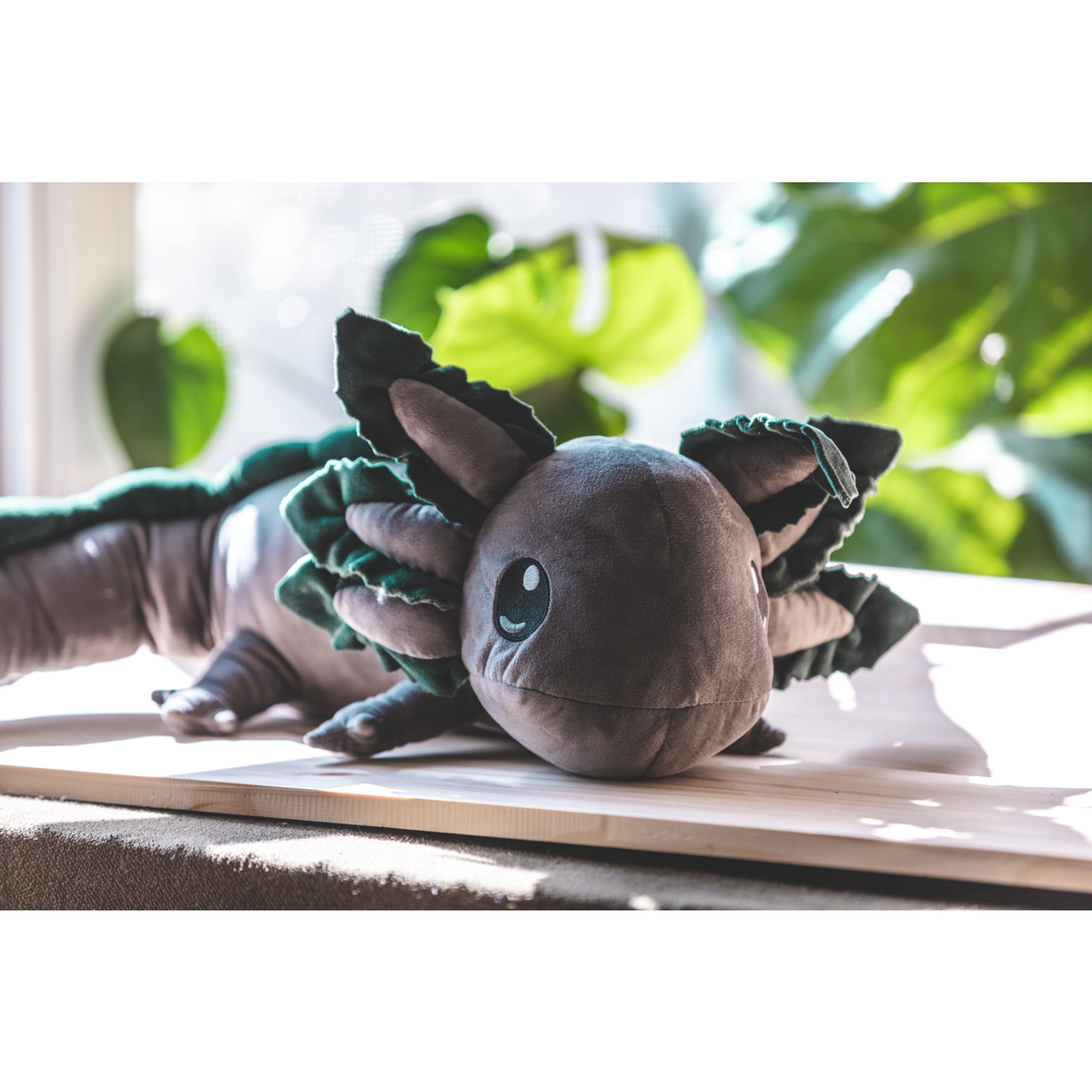 Axolotl Weighted Plush - Grey - Medium (2lbs/20&quot;) *-Stuffed &amp; Plush-Axol &amp; Friends-Yellow Springs Toy Company