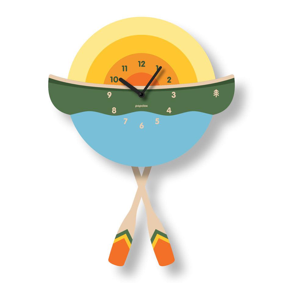 Acrylic Canoe-Pendulum Clock *-Decor &amp; Keepsakes-Modern Moose | Popclox-Yellow Springs Toy Company