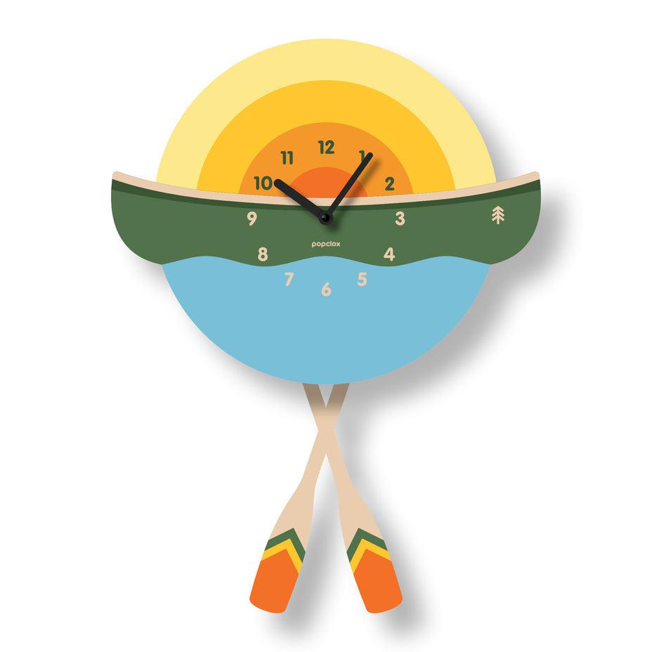 Acrylic Canoe-Pendulum Clock *-Decor & Keepsakes-Modern Moose | Popclox-Yellow Springs Toy Company