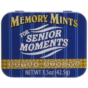 top view of one pack of memory mints for senior moments.