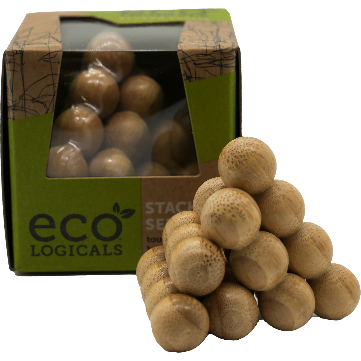 Eco Logicals Bamboo Puzzle - Stacking Seeds-Puzzles-Project Genius-Yellow Springs Toy Company