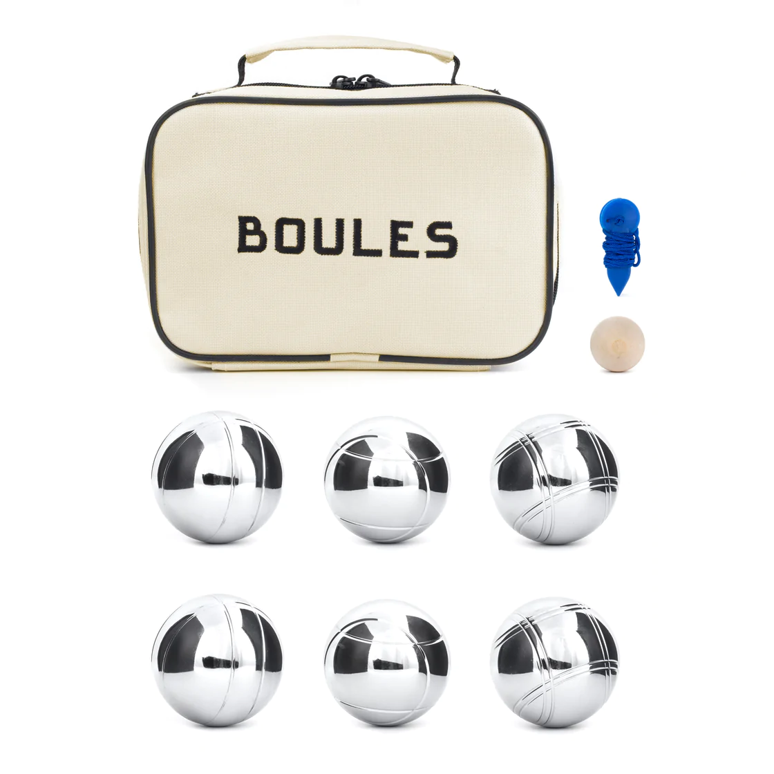 Boules set with six weighted balls and case 