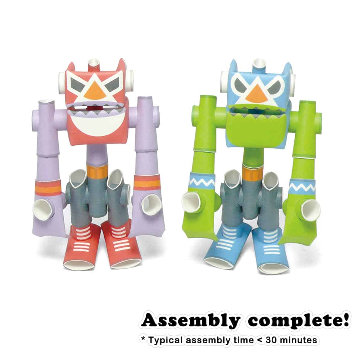 Super Red &amp; El Blue - Piperoid Paper Craft Robots-Arts &amp; Humanities-Yellow Springs Toy Company