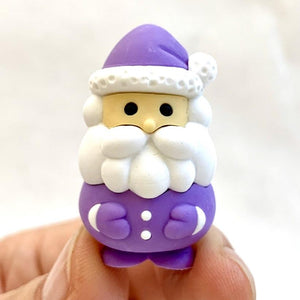 Front view of the purple santa from the Puzzle Eraser-Multi-Colored Santa Claus.