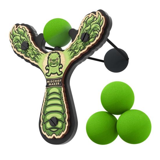 Mischief Maker Slingshot - Lil' Monster - Green-Active & Sports-Mighty Fun!-Yellow Springs Toy Company