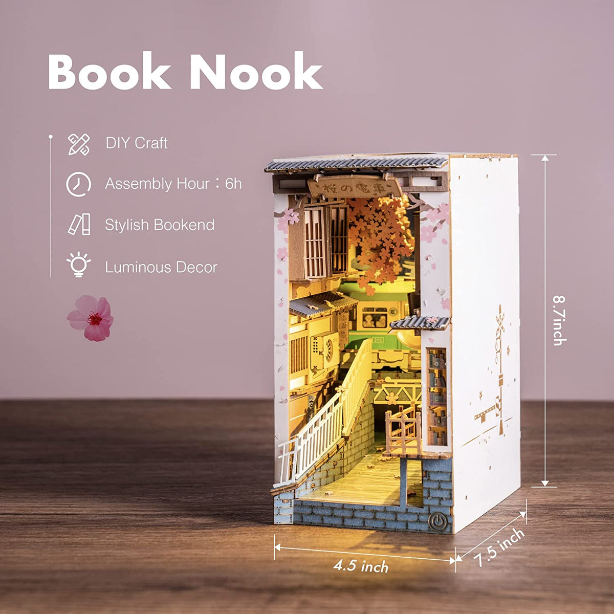 Sakura Tram - Rolife DIY Book Nook Kit-Building &amp; Construction-Yellow Springs Toy Company