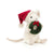 Front view of Jellycat Merry Mouse with Santa hat and wreath.