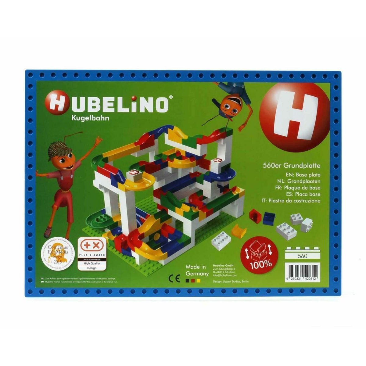 Hubelino - 28x20 Baseplate (blue)-Building &amp; Construction-HABA-Yellow Springs Toy Company