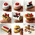 Front view of a variety of desserts being held and all together from the Puzzle Eraser-Dessert. 