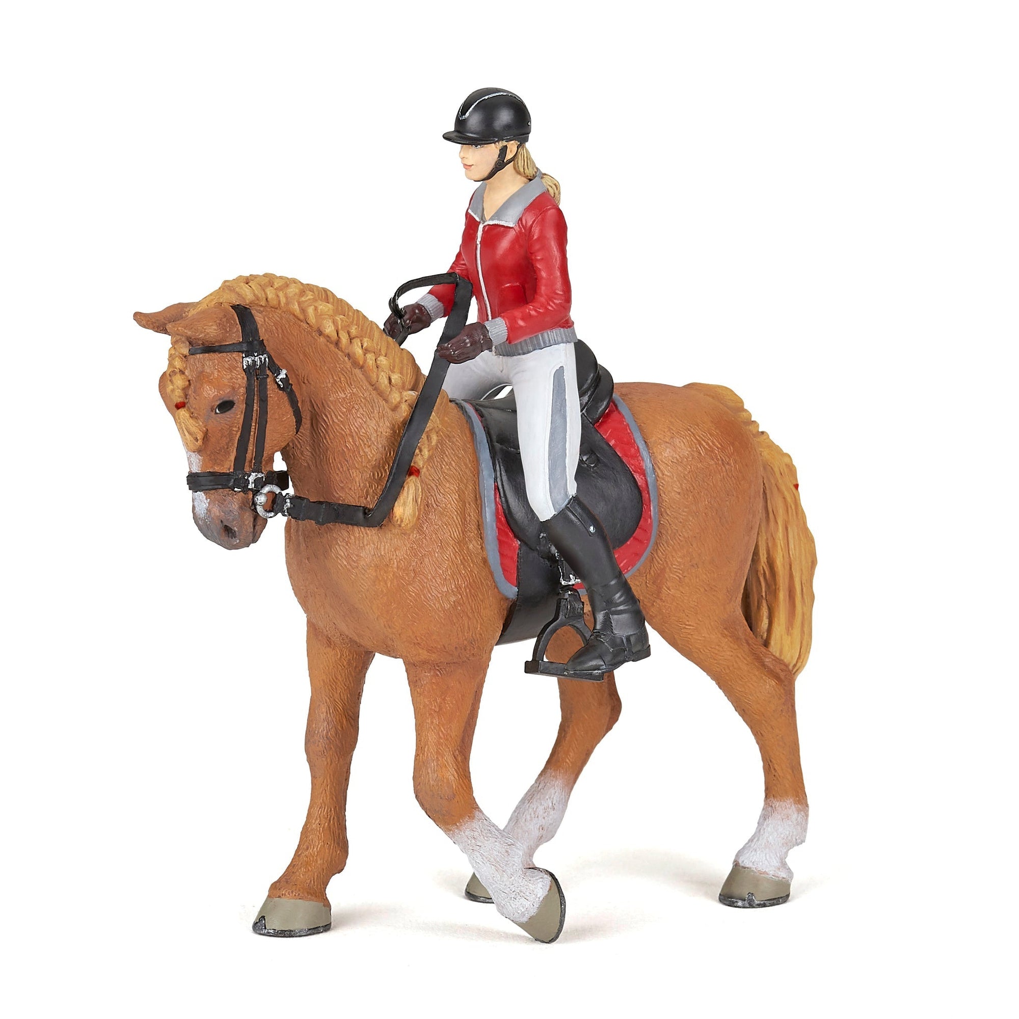 Papo - Walking Horse with Riding Girl-Pretend Play-Papo | Hotaling-Yellow Springs Toy Company