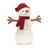 Front view of Jellycat Teddy Snowman with red scarf and red knit hat.
