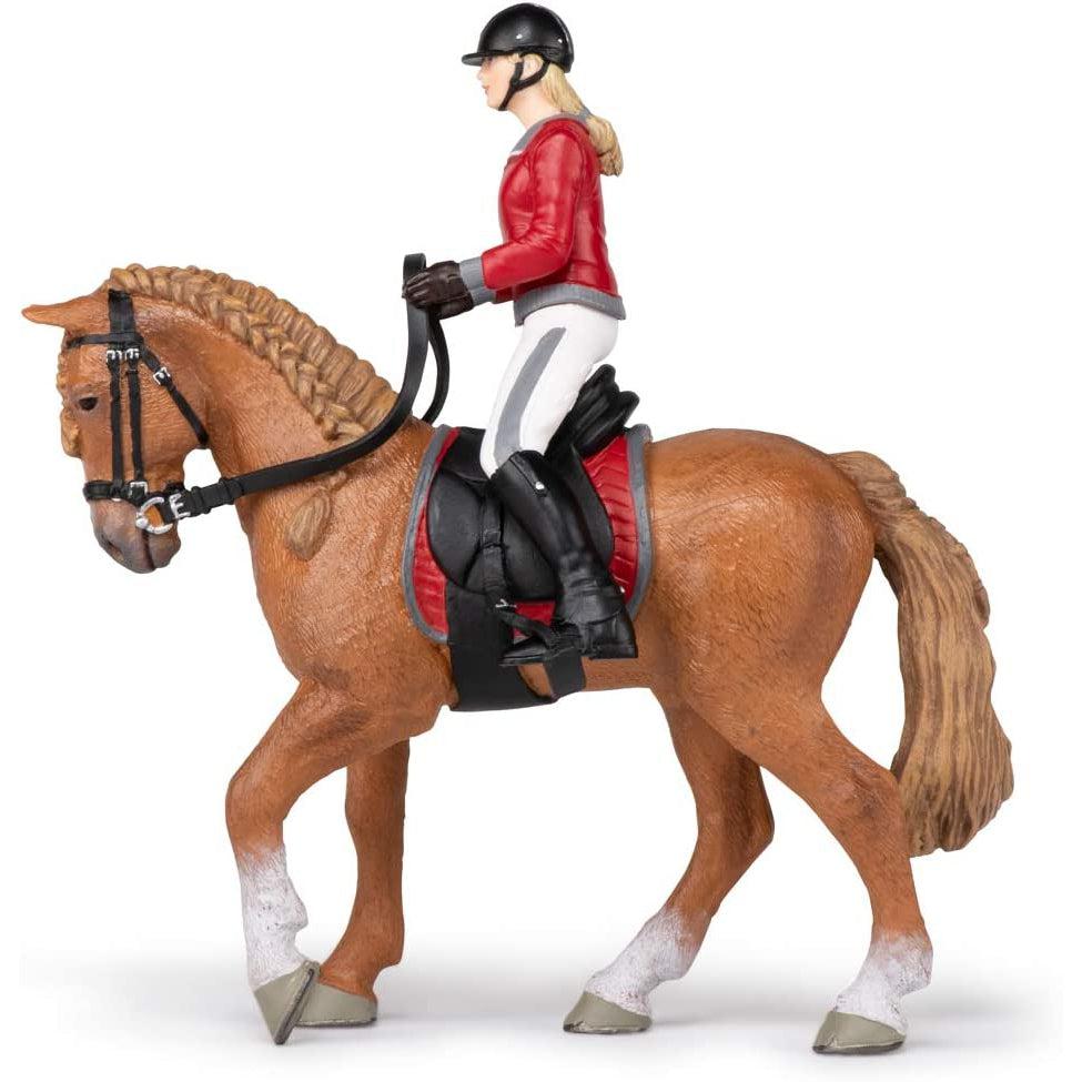 Papo - Walking Horse with Riding Girl-Pretend Play-Papo | Hotaling-Yellow Springs Toy Company