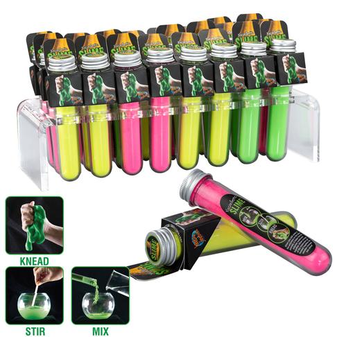 Front view of a display full of the viscoelastic slime.